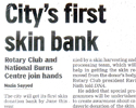 City's First Skin Bank