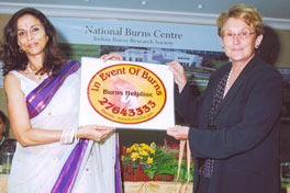 Launching of BURNS HELPLINE by Ms. Shobhaa De.